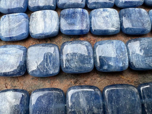 16x16 mm Blue Kyanite Square Beads